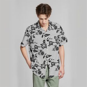 Tamilastore Hawaiian Shirt with Pocket - Lightweight Cotton Poplin for Summer Style