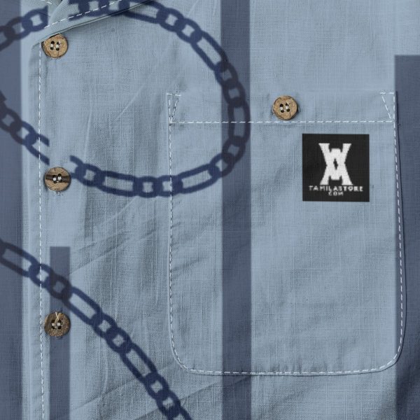 Tamilastore Men's Hawaiian Shirt in Slub Cotton Fabric with Bamboo Texture | Regular Fit - Image 7