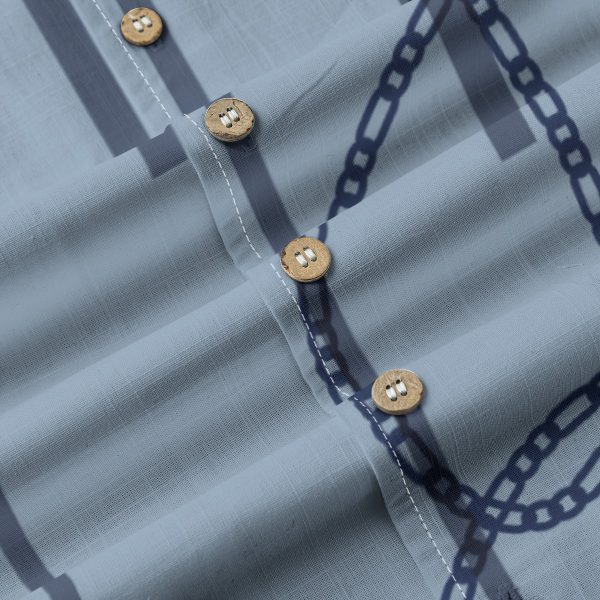 Tamilastore Men's Hawaiian Shirt in Slub Cotton Fabric with Bamboo Texture | Regular Fit - Image 8