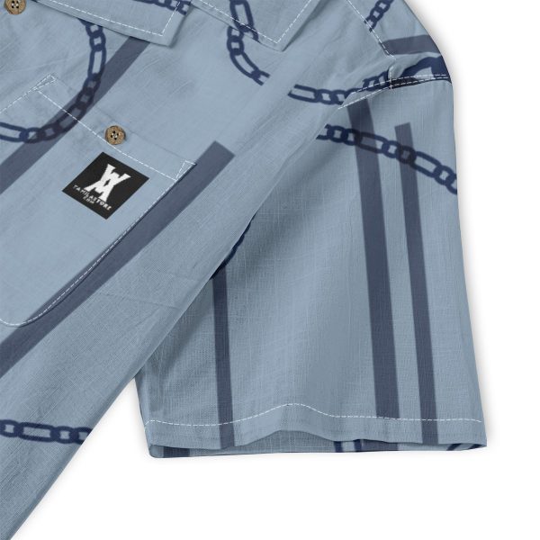 Tamilastore Men's Hawaiian Shirt in Slub Cotton Fabric with Bamboo Texture | Regular Fit - Image 5