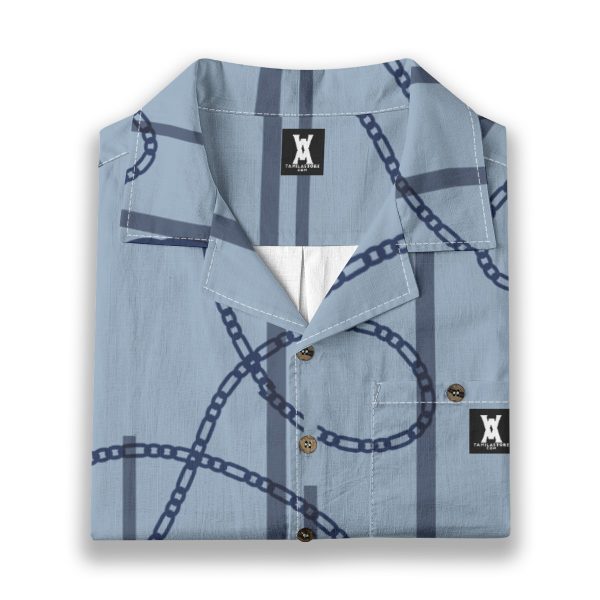 Tamilastore Men's Hawaiian Shirt in Slub Cotton Fabric with Bamboo Texture | Regular Fit - Image 6