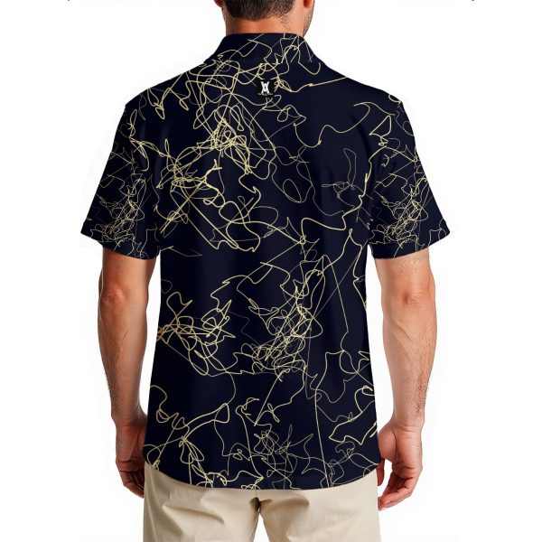 Tamilastore Men's Bamboo Texture Hawaiian Shirt - Lightweight 150GSM Polyester, Breathable & Comfortable for Beach or Casual Wear - Image 2